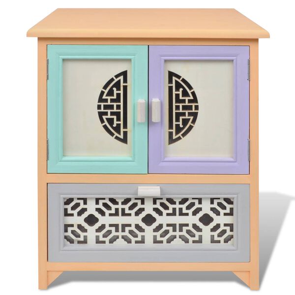 vidaXL Side Cabinet Multicolour 46 x 34 x 55.5 cm Paulownia Wood