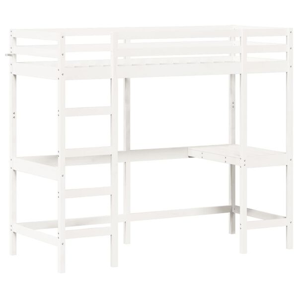 vidaXL Loft Bed without Mattress White 80x200 cm Solid Wood Pine