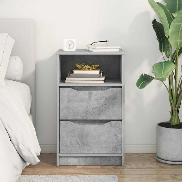 vidaXL Bedside Table Concrete Grey 40 x 30 x 467 cm Engineered Wood