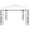 vidaXL Gazebo with LED String Lights 3x4 m Cream Fabric