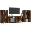 vidaXL 4 Piece TV Cabinet Set Smoked Oak Engineered Wood