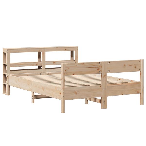 vidaXL Bed Frame without Mattress 150x200 cm King Size Solid Wood Pine
