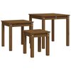 vidaXL Nesting Tables 3 pcs Honey Brown Solid Wood Pine