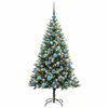 vidaXL Artificial Hinged Christmas Tree with Flocked Snow 150 cm