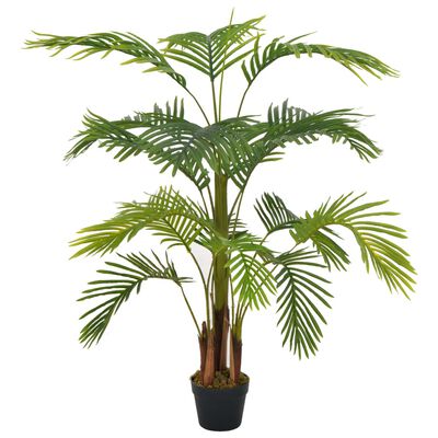 vidaXL Artificial Plant Palm with Pot Green 120 cm