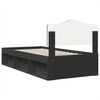vidaXL Bed Frame with Headboard Black 75 x 190 cm Solid Pine Wood