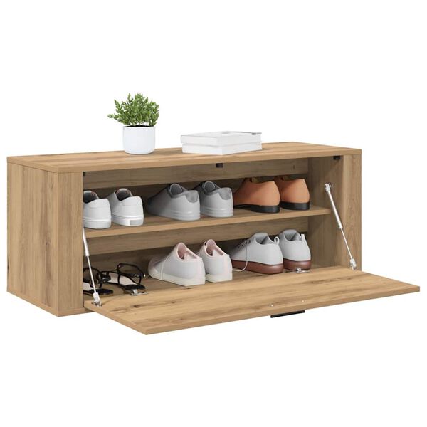 vidaXL Shoe Cabinet Artisan oak 100 x 35 x 38 cm Engineered wood