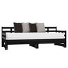 vidaXL Pull-out Day Bed without Mattress Black 2x(90x190) cm