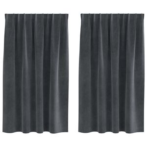 vidaXL Blackout Curtains 2 pcs Light Grey 140 x 140 cm Velvet