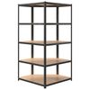 vidaXL 5-Layer Heavy-duty Corner Shelf Grey Steel&Engineered Wood