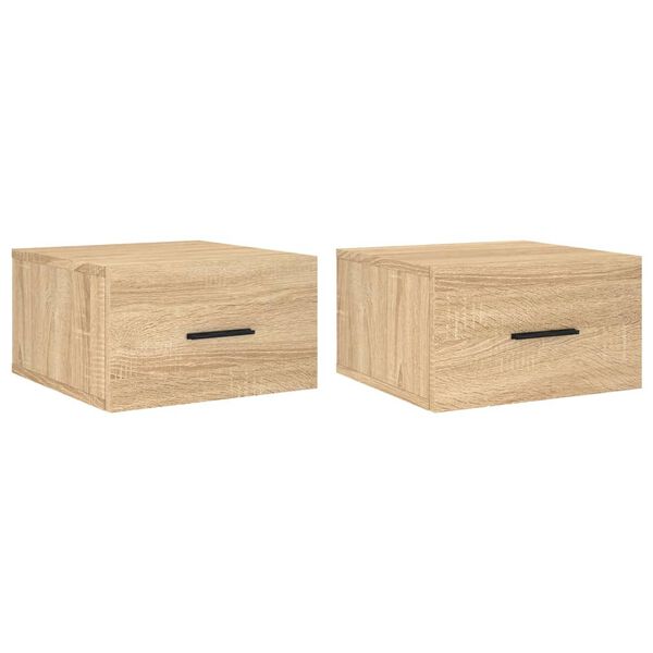vidaXL Wall-mounted Bedside Cabinets 2 pcs Sonoma Oak 35x35x20 cm