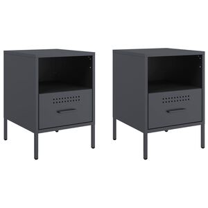vidaXL Bedside Cabinets 2 pcs Anthracite 36x39x50,5 cm Steel