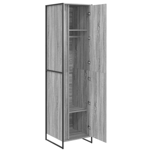 vidaXL Warderobe 2 pcs Grey Sonoma 50 x 50 x 200 cm Engineered Wood