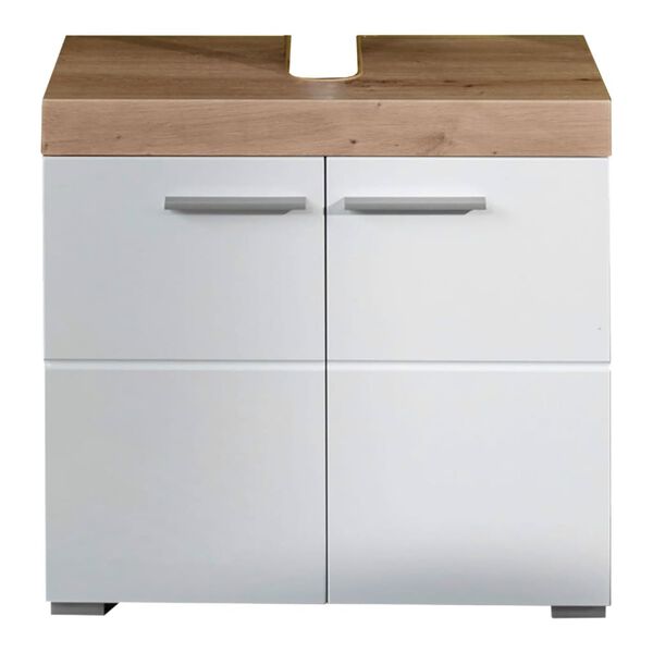 Trendteam Sink Vanity Unit Amanda White and Knotty Oak