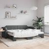 vidaXL Daybed with Trundle and Mattresses Dark Grey 90x190 cm Fabric