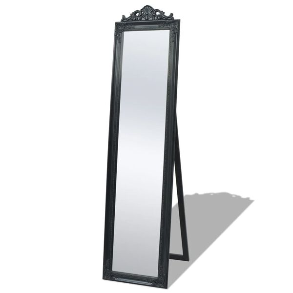 vidaXL Free-Standing Mirror Baroque Style 160x40 cm Black