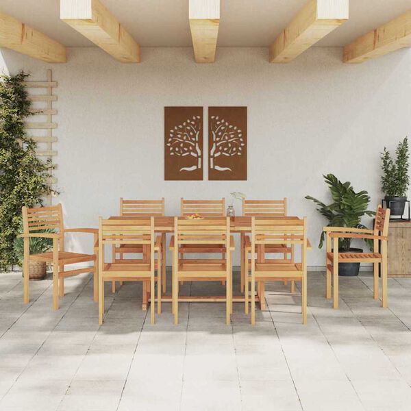 vidaXL Chair 8 pcs Brown 56 x 55 x 90.5 cm Solid Teak Wood