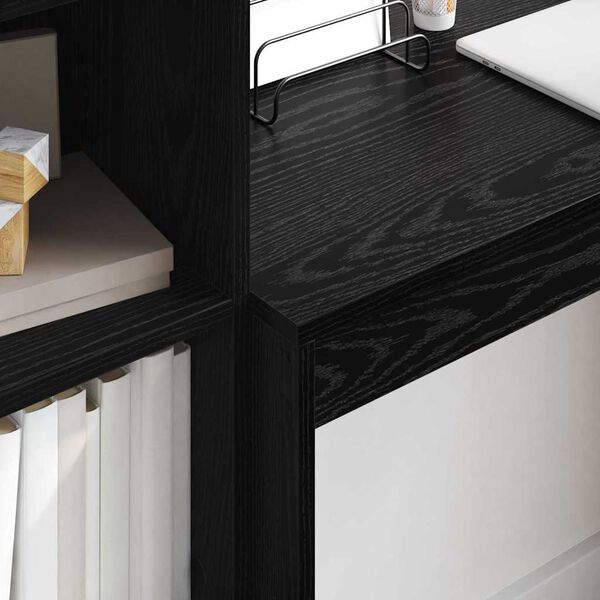 vidaXL Desk Black oak 90 x 40 x 76 cm Engineered wood