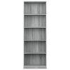 vidaXL 5-Tier Book Cabinet Grey Sonoma 60x24x175 cm Engineered Wood