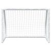 vidaXL Kids' Football Goals 2 pcs with Ball White 64x35x48 cm Metal