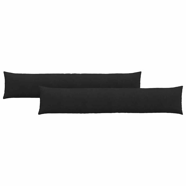 vidaXL Sofa Pillows 2 pcs Black 200 x 40 cm Fabric