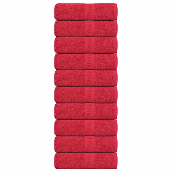 vidaXL Guest Towels "FROGN" 10 pcs Red 30x50 cm 360 gsm