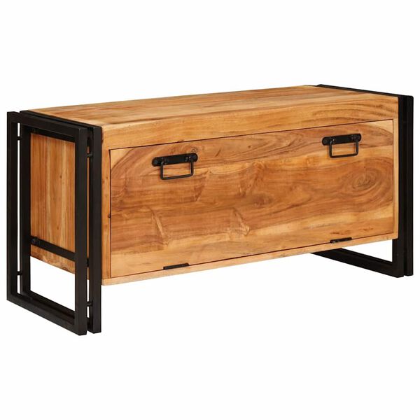 vidaXL Shoe Cabinet with Door Brown 90 x 38 x 45 cm Solid Acacia Wood