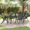 vidaXL Garden Dining Set 5 pcs Grey Powder-Coated Steel