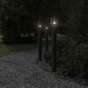 vidaXL Outdoor Floor Lamps with Outlet 3pcs Black 110cm Stainless Steel