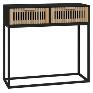 vidaXL Console Table Black 80x30x75 cm Engineered Wood and Iron