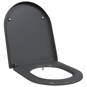 vidaXL Toilet Seat Anthracite 46.2 x 36 x 4.3 cm Duroplast