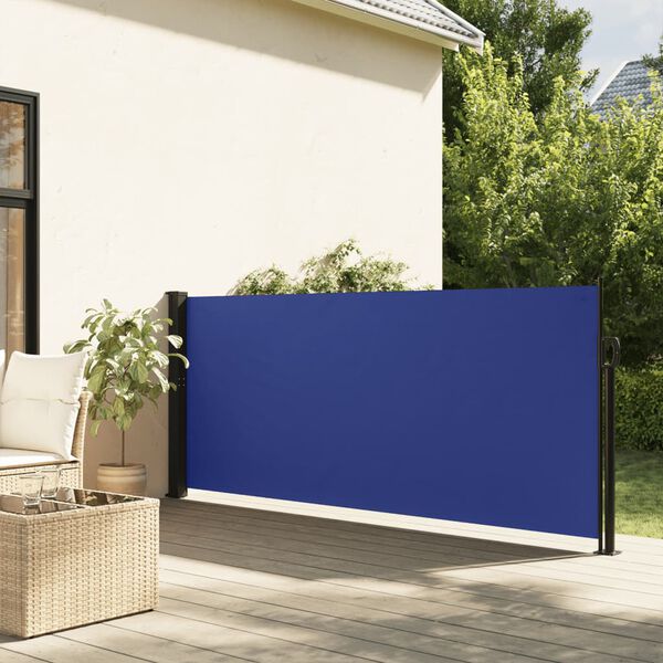 vidaXL Retractable Side Awning Blue 120x500 cm