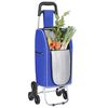 vidaXL Shopping Trolley Folding Blue 39.5 x 33 x 93 cm Oxford fabric