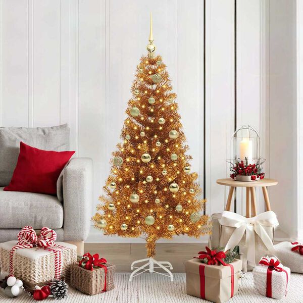 vidaXL Christmas Tree with 150 LEDs with Stand Gold 150 cm PET
