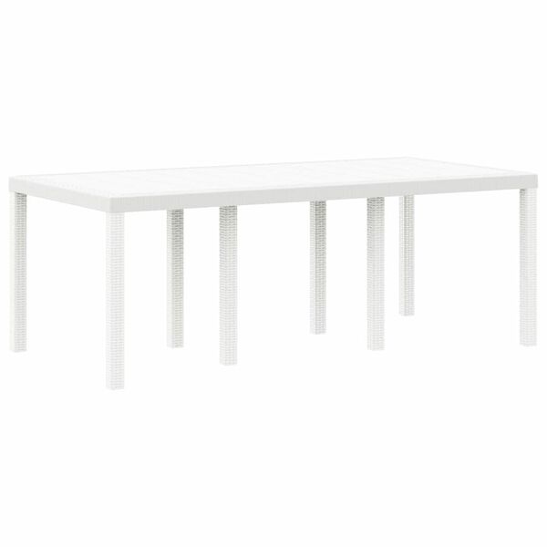 vidaXL Garden Dining Table White 200 x 100 x 73 cm Poly Rattan