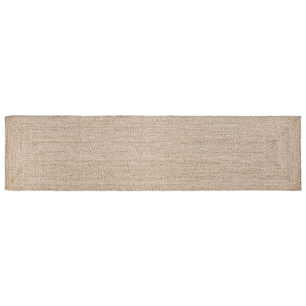 vidaXL Rug Natural and white 80 x 400 cm Jute