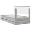 vidaXL Bed Frame with Drawer Grey Sonoma 75 x 190 cm Engineer Wood