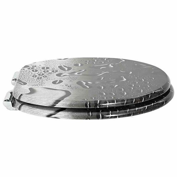 vidaXL Soft-Close Toilet Seat Grey 44 x 38 cm MDF board