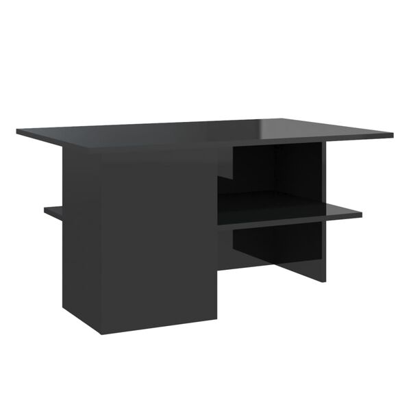vidaXL Coffee Table High Gloss Black 90x60x46.5 cm Engineered Wood