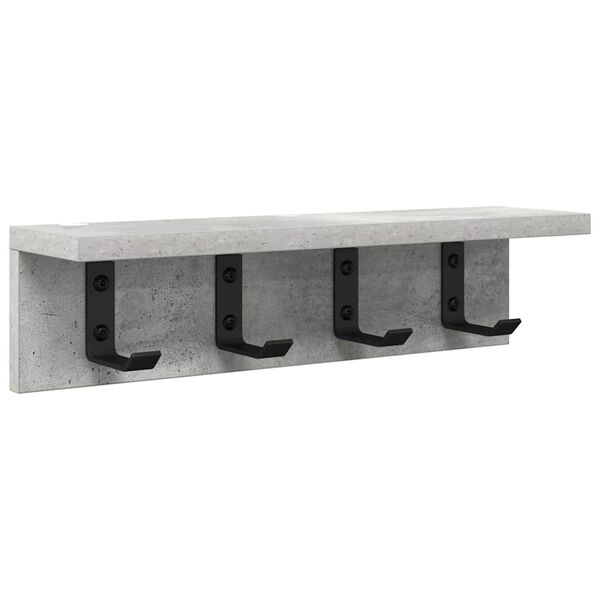 vidaXL Wall-Mounted Coat Rack Concrete Grey 40 x 10.5 x 10.5 cm