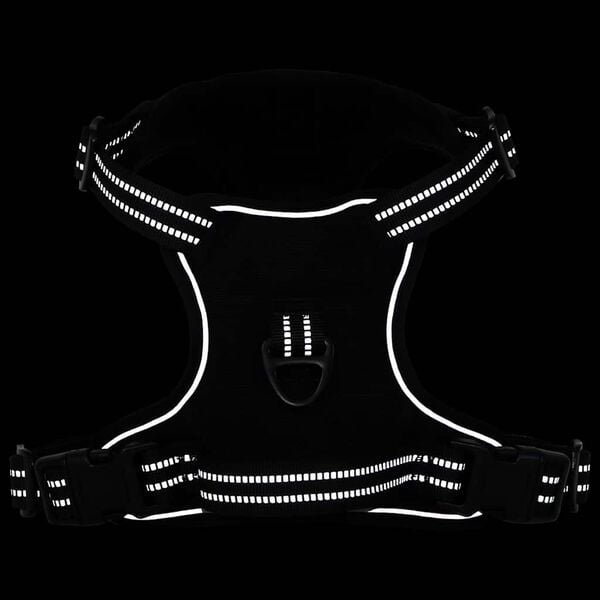 vidaXL Dog Harness with Reflective Stripes Adjustable Black S