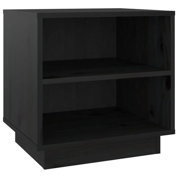 vidaXL Bedside Cabinet Black 40x34x40 cm Solid Wood Pine