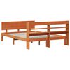 vidaXL Bed Frame with Headboard 2 pcs Wax Brown Solid Pine Wood