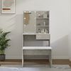vidaXL Dressing Table Set with LED Concrete Grey Engineered Wood