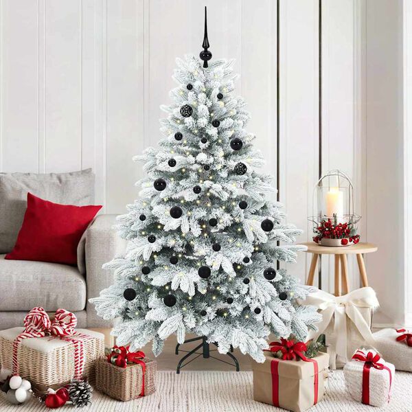 vidaXL Artificial Christmas Tree with 150 LEDs White 150 cm PE and PVC