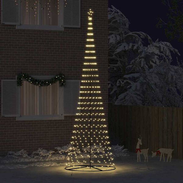 vidaXL LED Christmas Tree Warm White 160 x 160 x 500 cm Metal