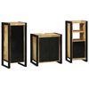 vidaXL Bathroom Furniture Set 3 pcs Brown and Black Solid Mango Wood