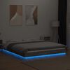 vidaXL Bed Frame with LED Lights without Mattress Concrete Grey 150x200cm