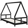 vidaXL Kids Bed Frame Black 80x200 cm Solid Wood Pine