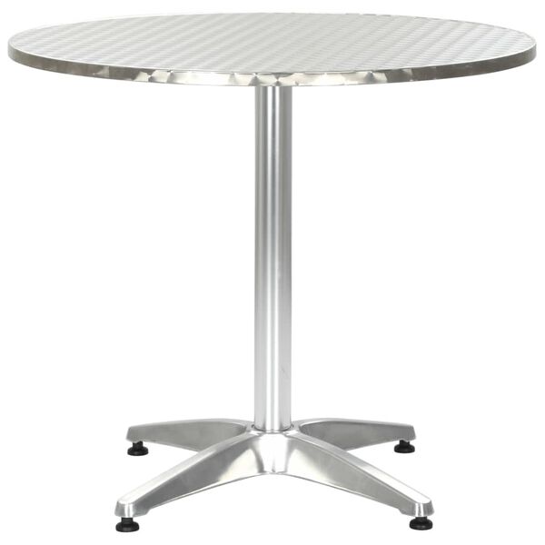 vidaXL Garden Table Silver 80x70 cm Aluminium